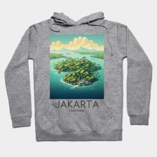 A Vintage Travel Illustration of Jakarta - Indonesia Hoodie